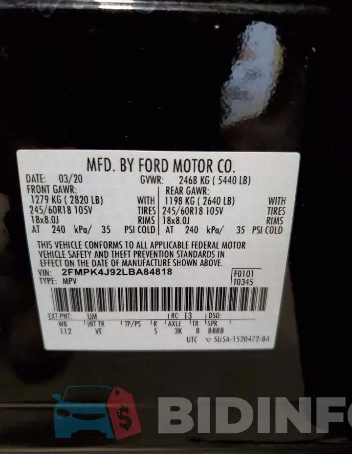 2FMPK4J92LBA84818 Photo# 12