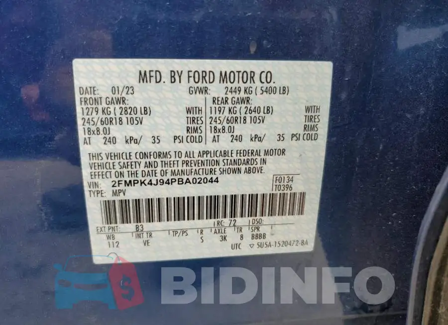2FMPK4J94PBA02044 Photo# 12
