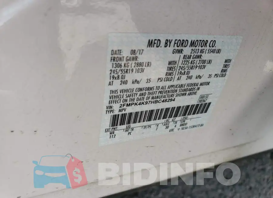 2FMPK4K97HBC48294 Photo# 12