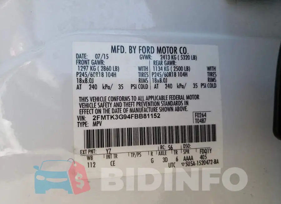 2FMTK3G94FBB81152 Photo# 13