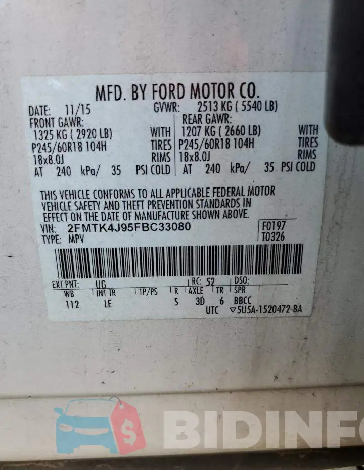 2FMTK4J95FBC33080 Photo# 13