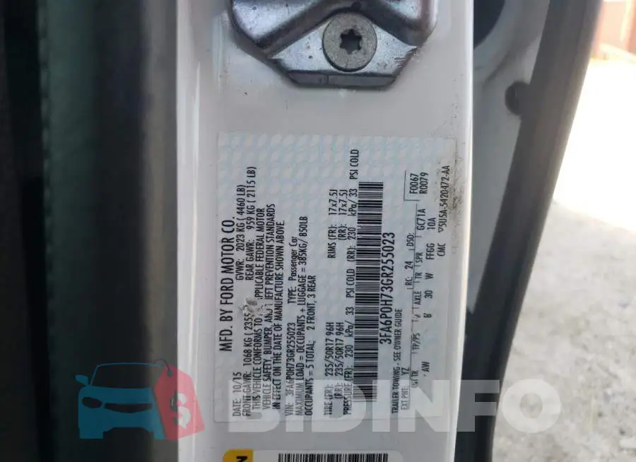 3FA6P0H73GR255023 Photo# 12