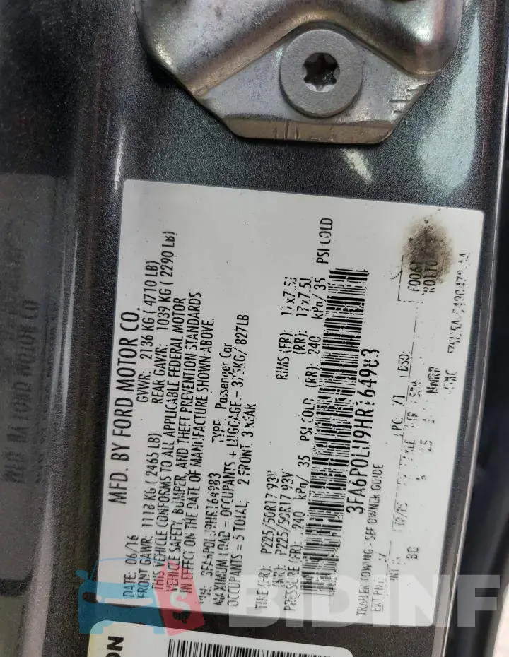3FA6P0LU9HR164983 Photo# 12