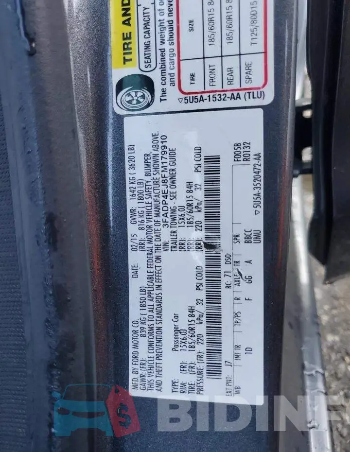 3FADP4EJ8FM179910 Photo# 12