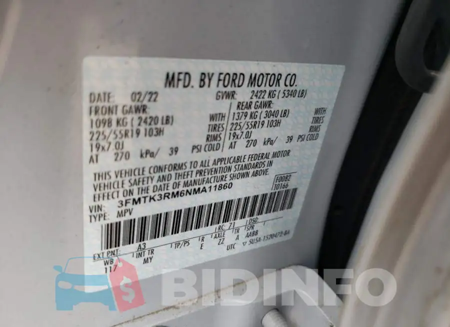 3FMTK3RM6NMA11860 Photo# 13