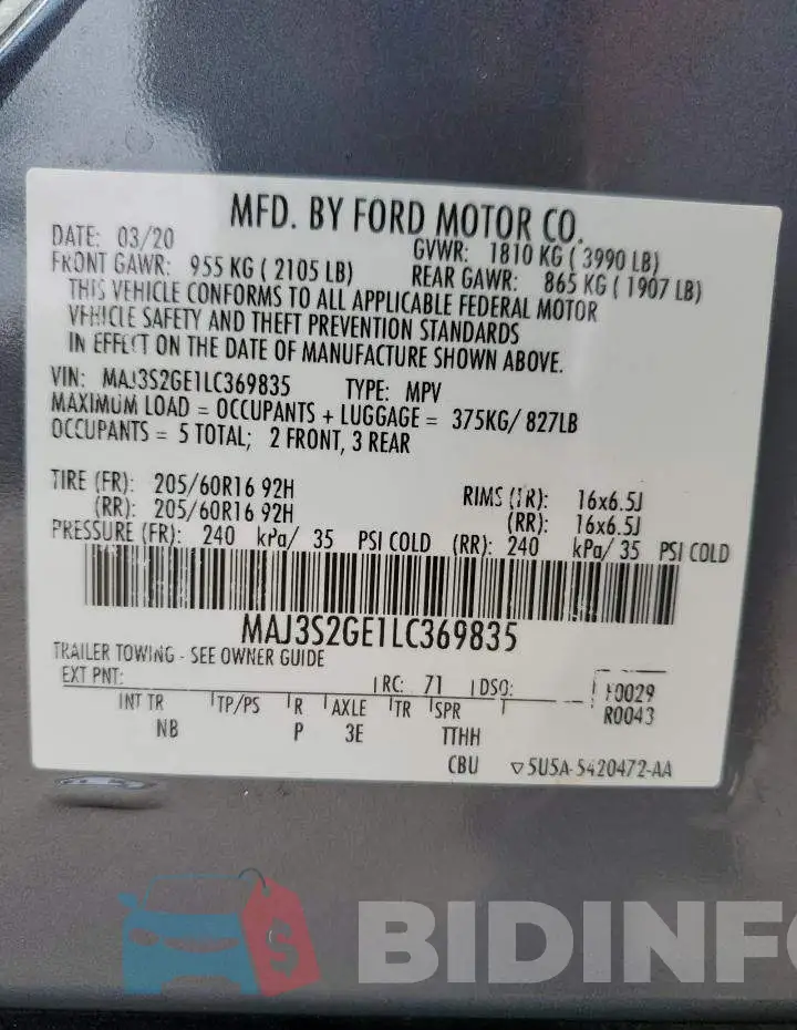 MAJ3S2GE1LC369835 Photo# 13