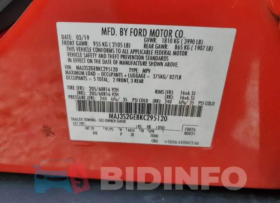 MAJ3S2GE8KC295120 Photo# 13