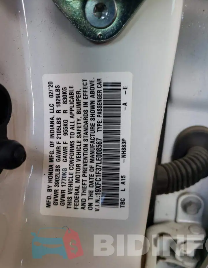 19XFC1F37LE008567 Photo# 12