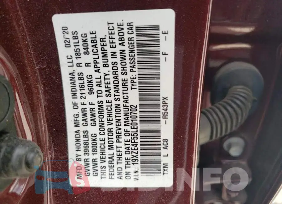 19XZE4F55LE010702 Photo# 12