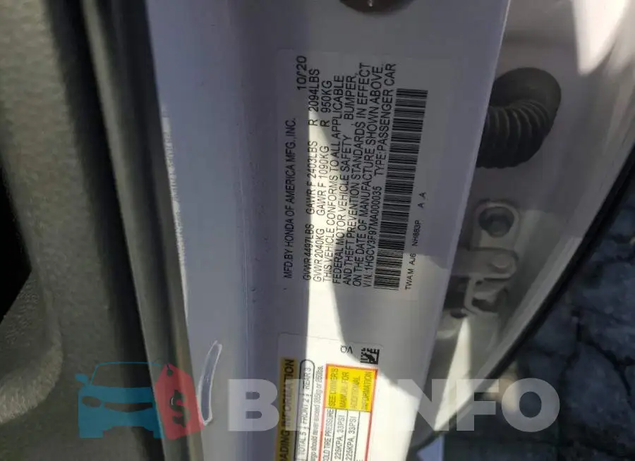 1HGCV3F97MA000035 Photo# 12