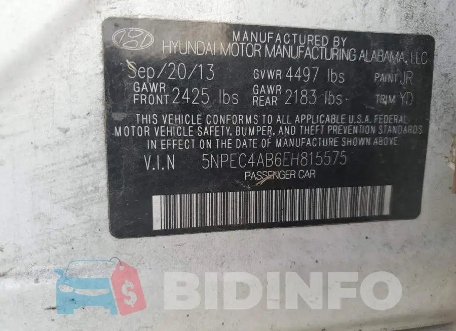 5NPEC4AB6EH815575 Photo# 12