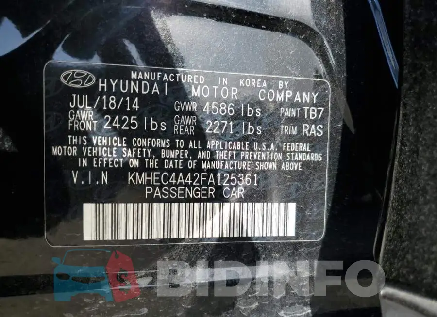 KMHEC4A42FA125361 Photo# 13