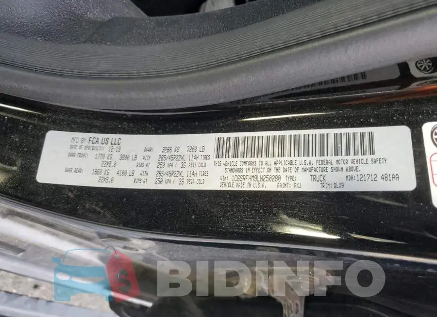 1C6SRFHM9LN250280 Photo# 12