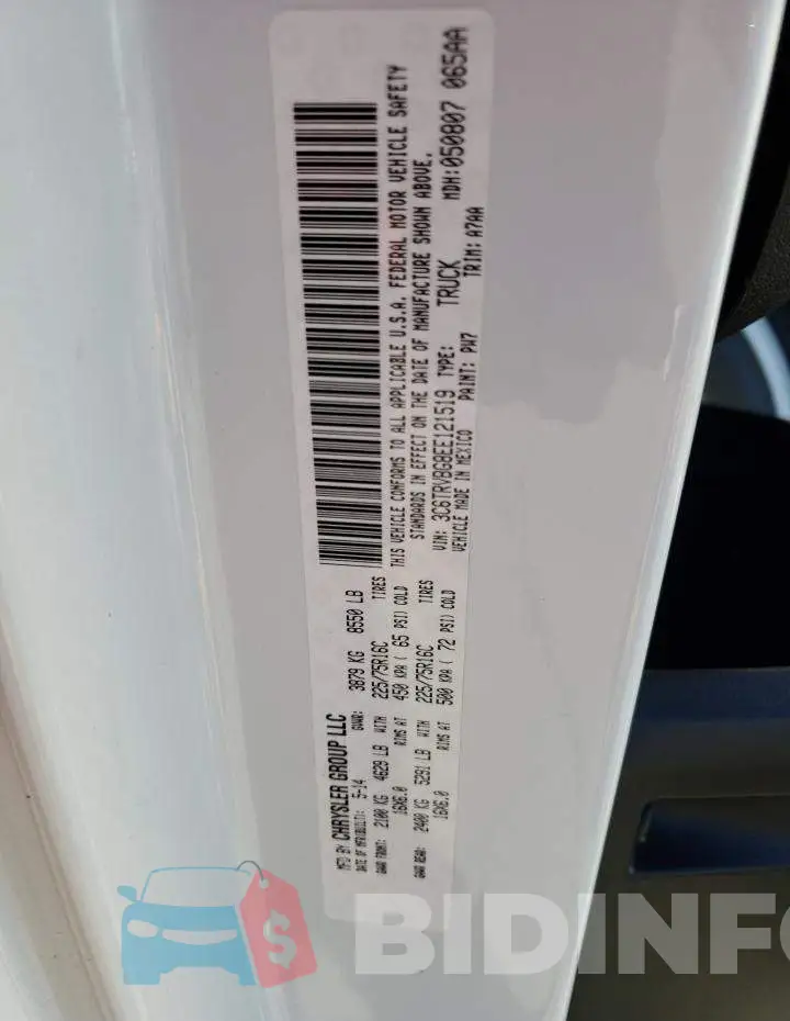3C6TRVBG8EE121519 Photo# 13