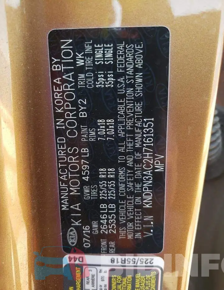 KNDPN3AC2H7161351 Photo# 14