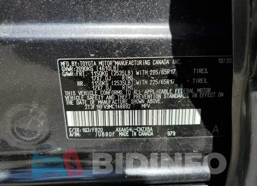 2T3F1RFV9MC148892 Photo# 13