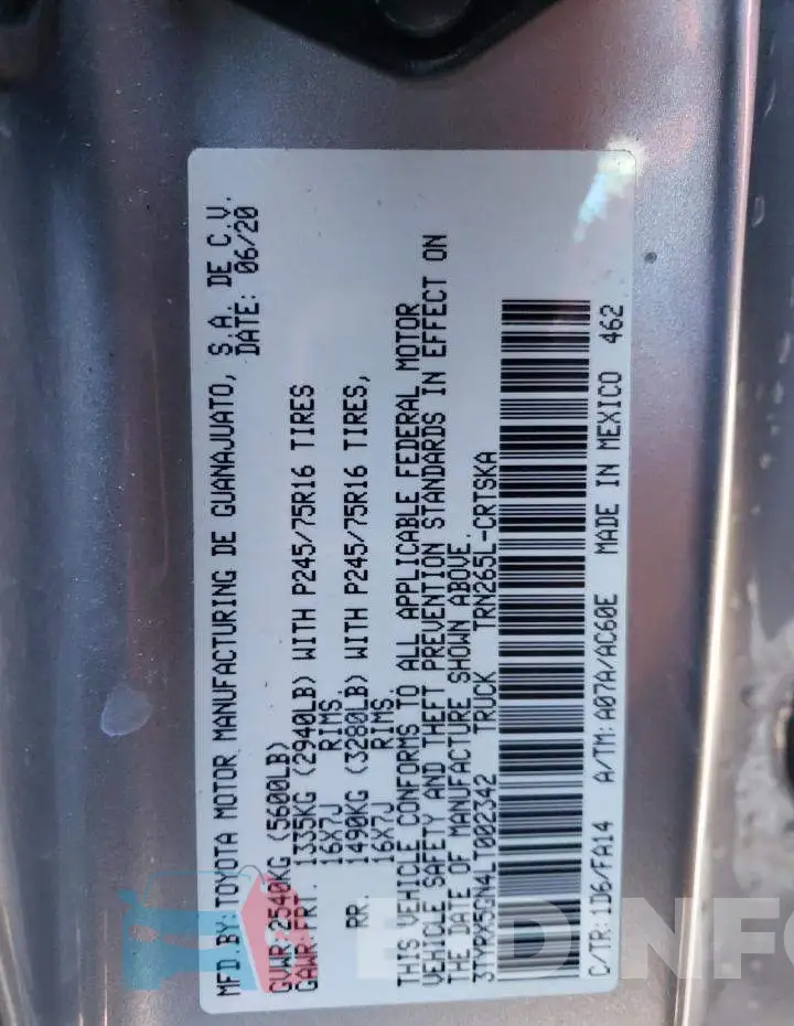 3TYRX5GN4LT002342 Photo# 13