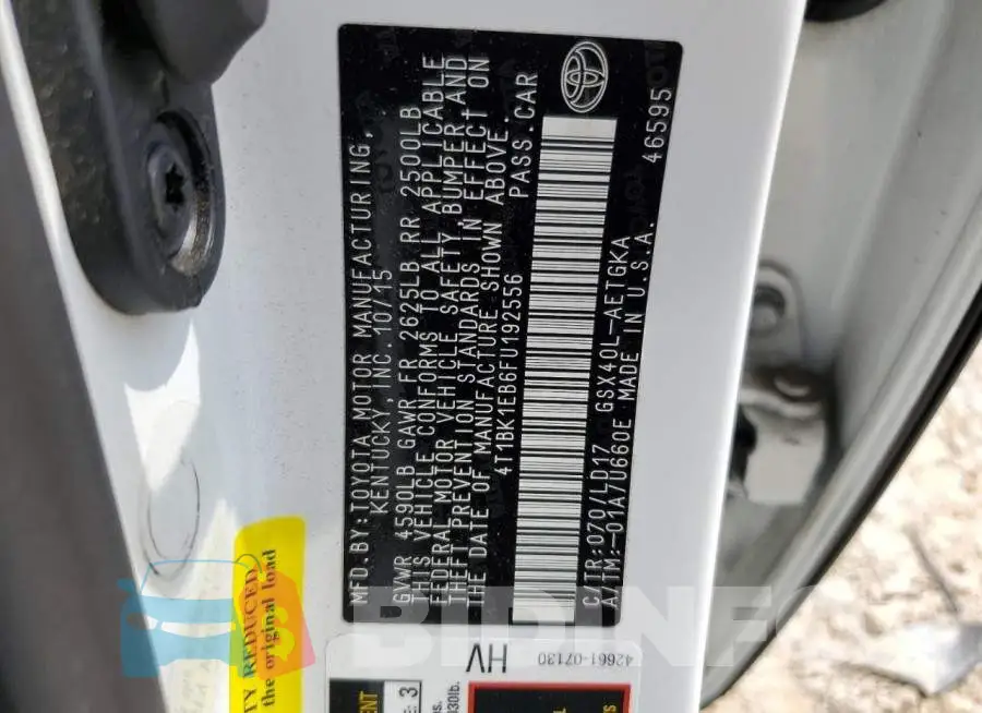 4T1BK1EB6FU192556 Photo# 12