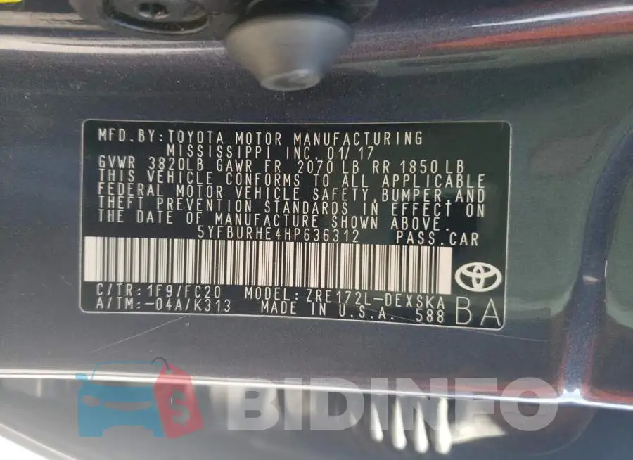 5YFBURHE4HP636312 Photo# 12