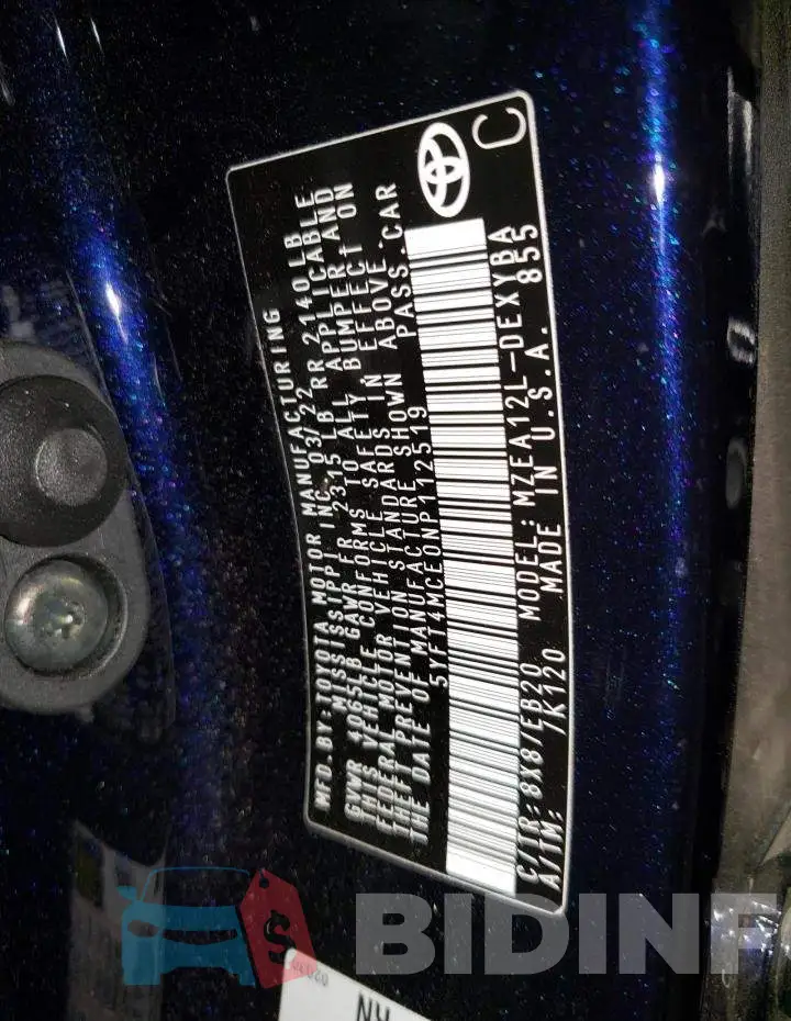 5YFT4MCE0NP112519 Photo# 12