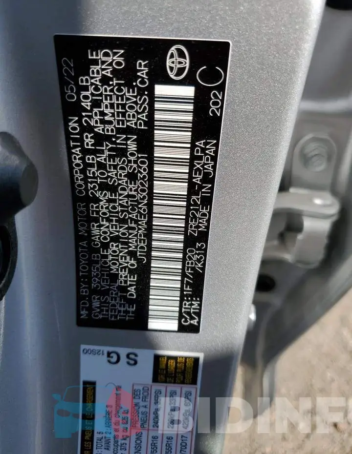 JTDEPMAE6N3023601 Photo# 13