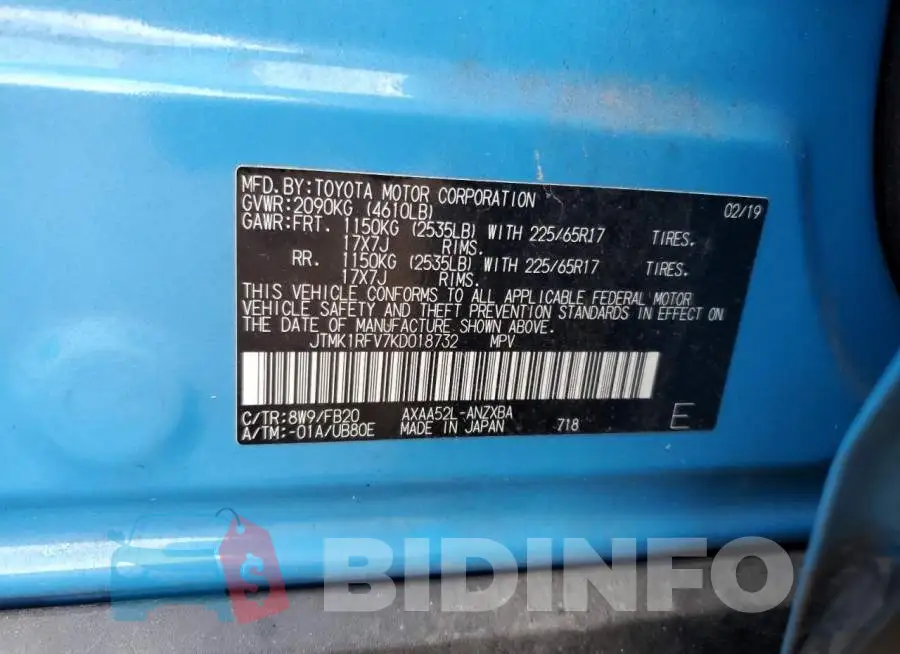 JTMK1RFV7KD018732 Photo# 13