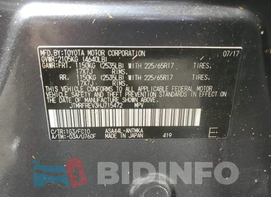JTMRFREV3HJ715472 Photo# 13