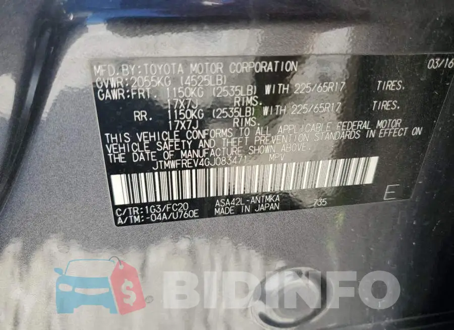 JTMWFREV4GJ083471 Photo# 13