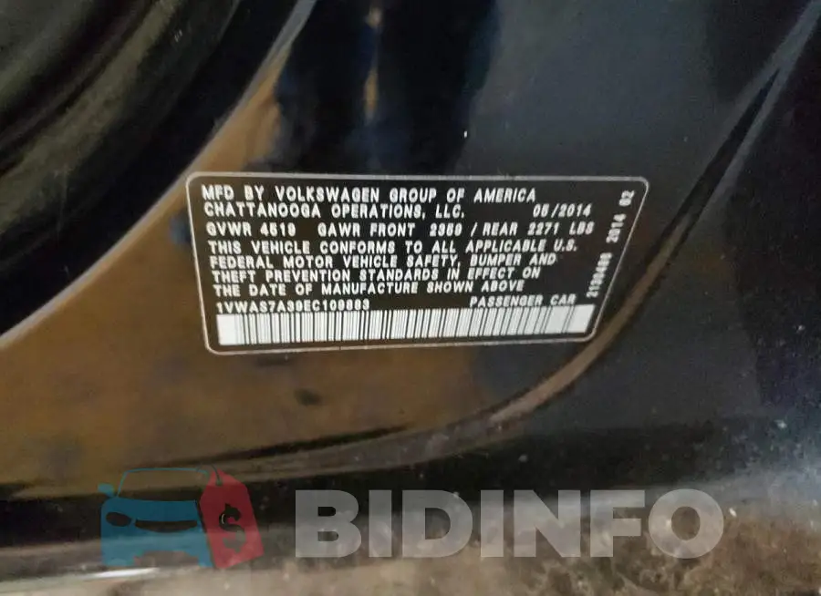 1VWAS7A39EC109883 Photo# 13