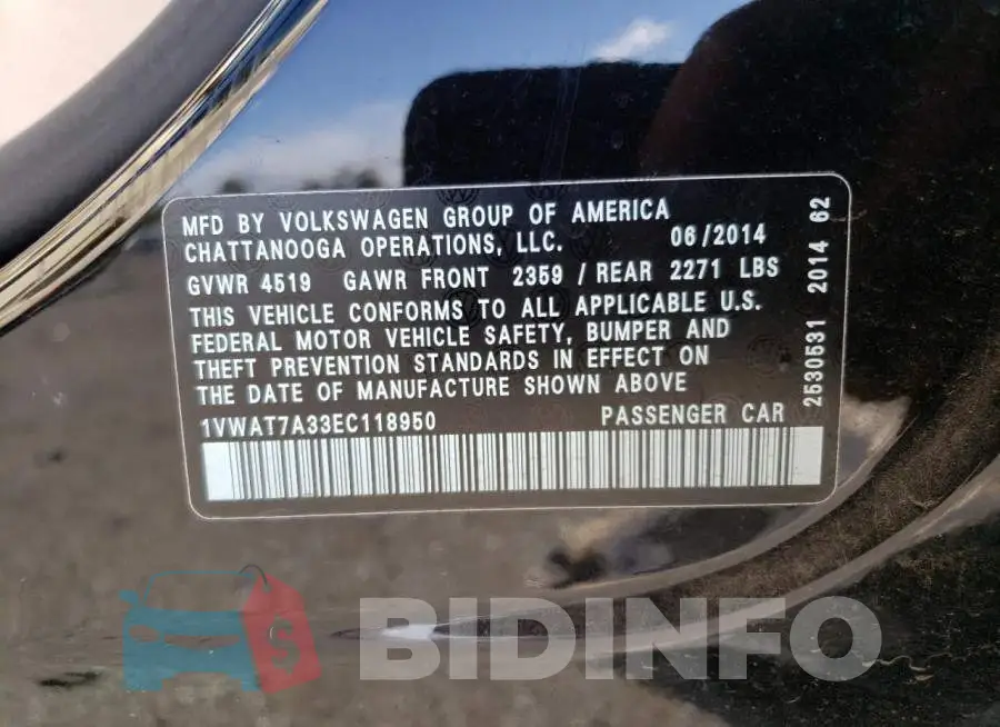 1VWAT7A33EC118950 Photo# 12