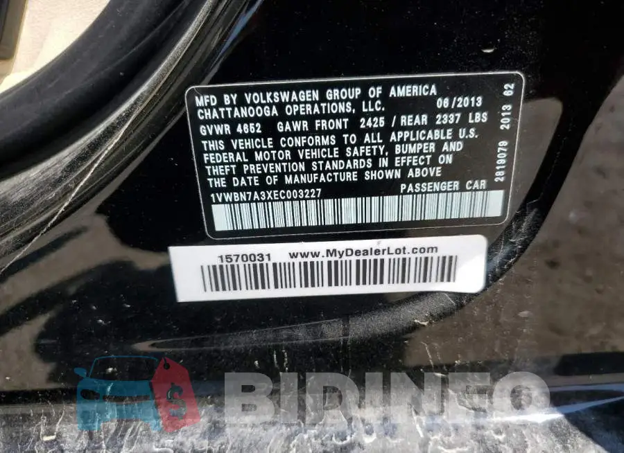 1VWBN7A3XEC003227 Photo# 12