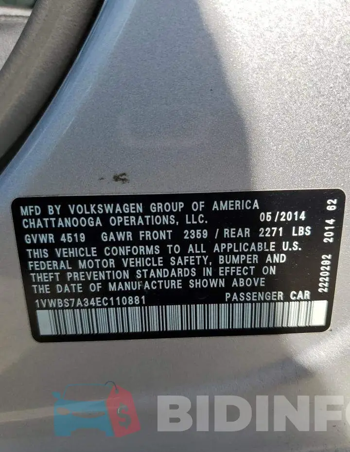 1VWBS7A34EC110881 Photo# 12