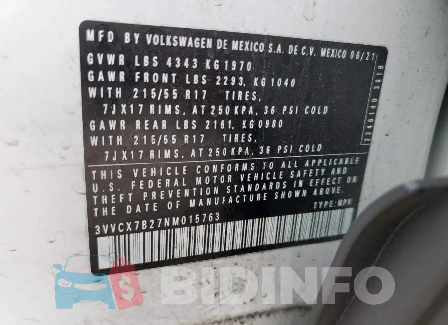 3VVCX7B27NM015763 Photo# 12