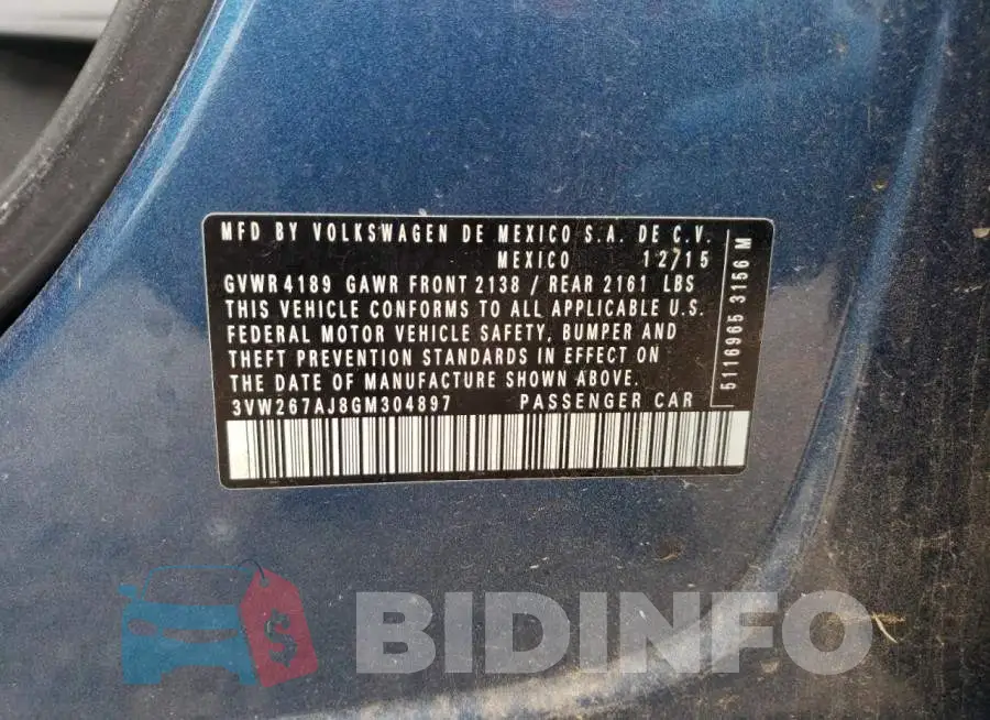 3VW267AJ8GM304897 Photo# 12