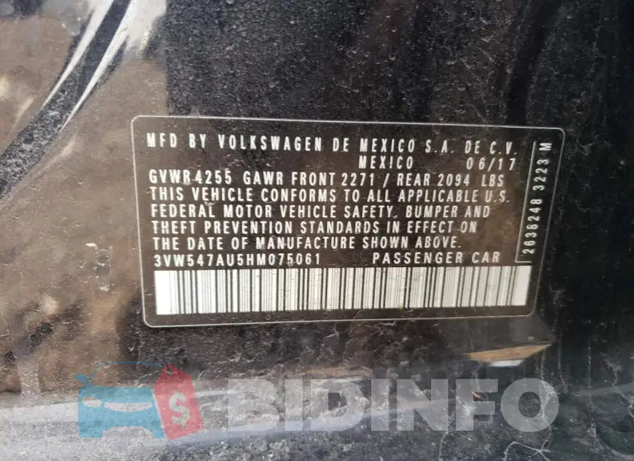 3VW547AU5HM075061 Photo# 13