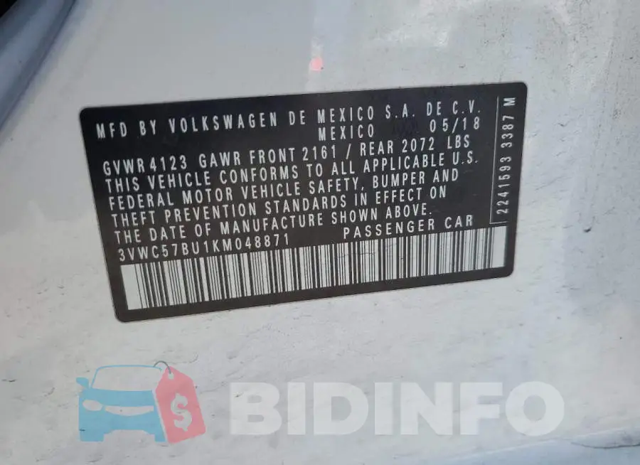 3VWC57BU1KM048871 Photo# 12