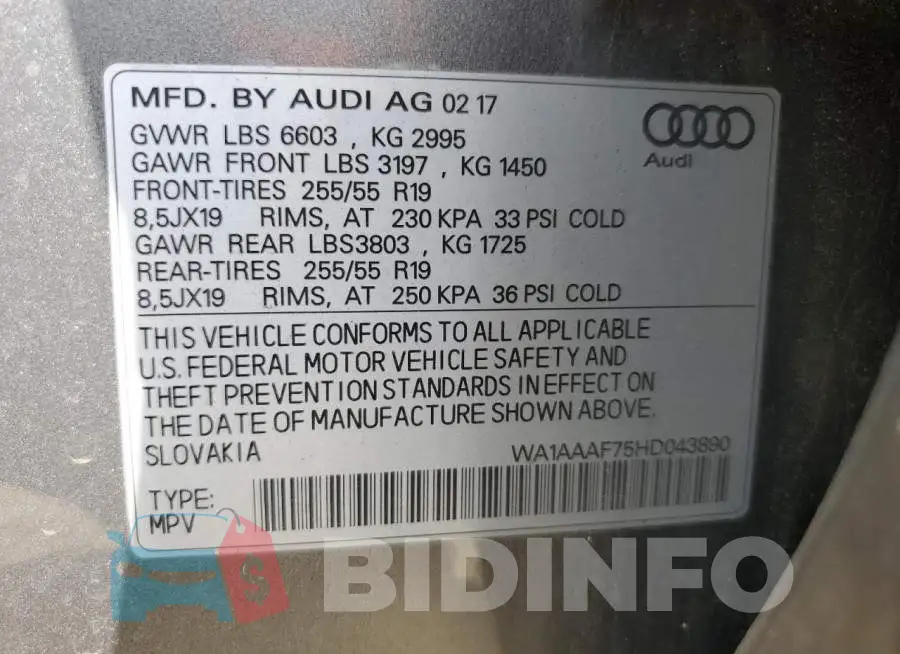 WA1AAAF75HD043890 Photo# 13
