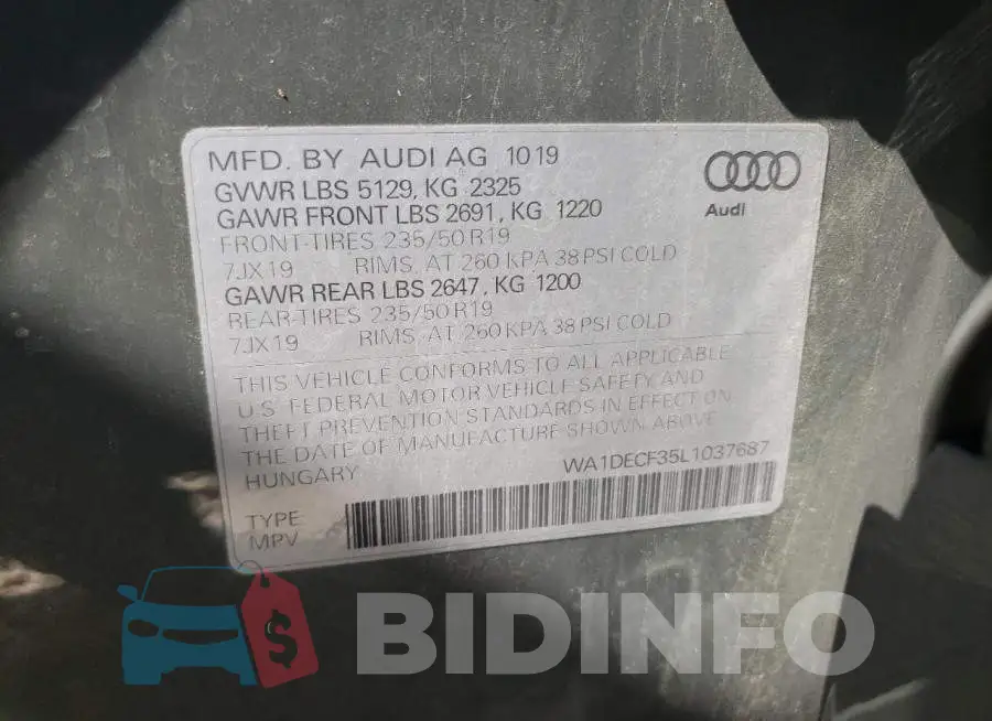 WA1DECF35L1037687 Photo# 13
