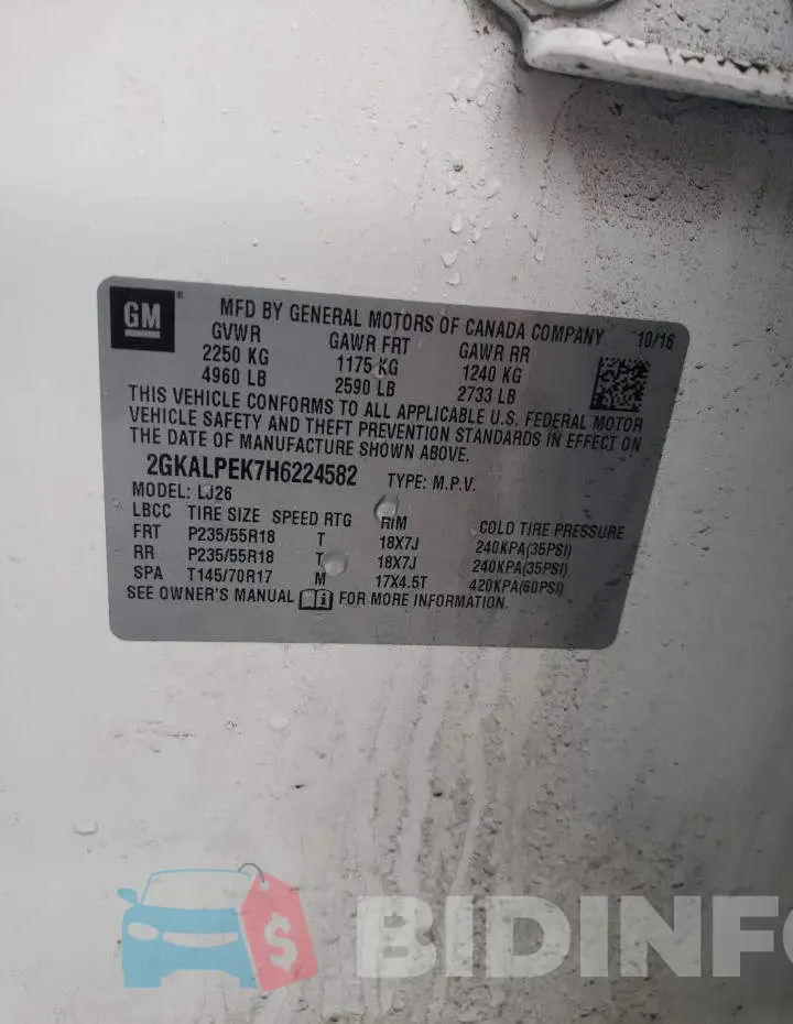 2GKALPEK7H6224582 Photo# 12