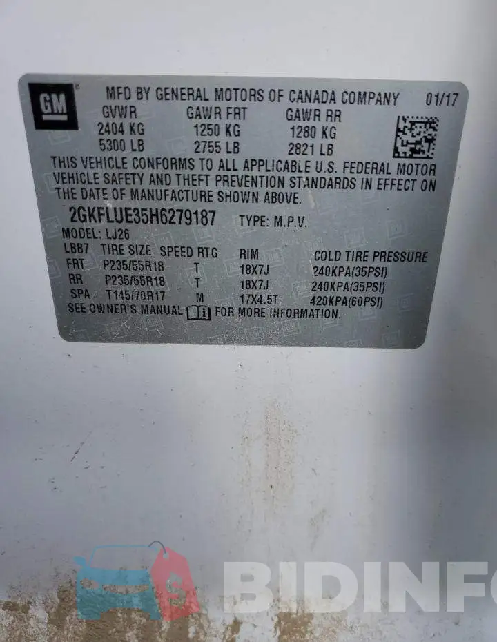 2GKFLUE35H6279187 Photo# 14