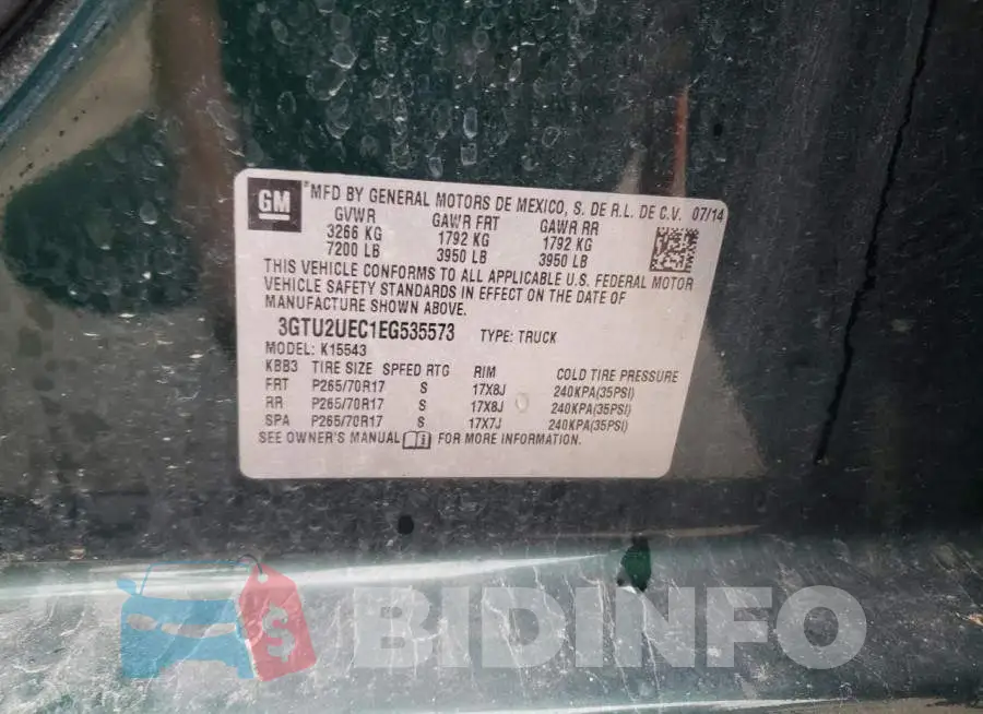3GTU2UEC1EG535573 Photo# 12