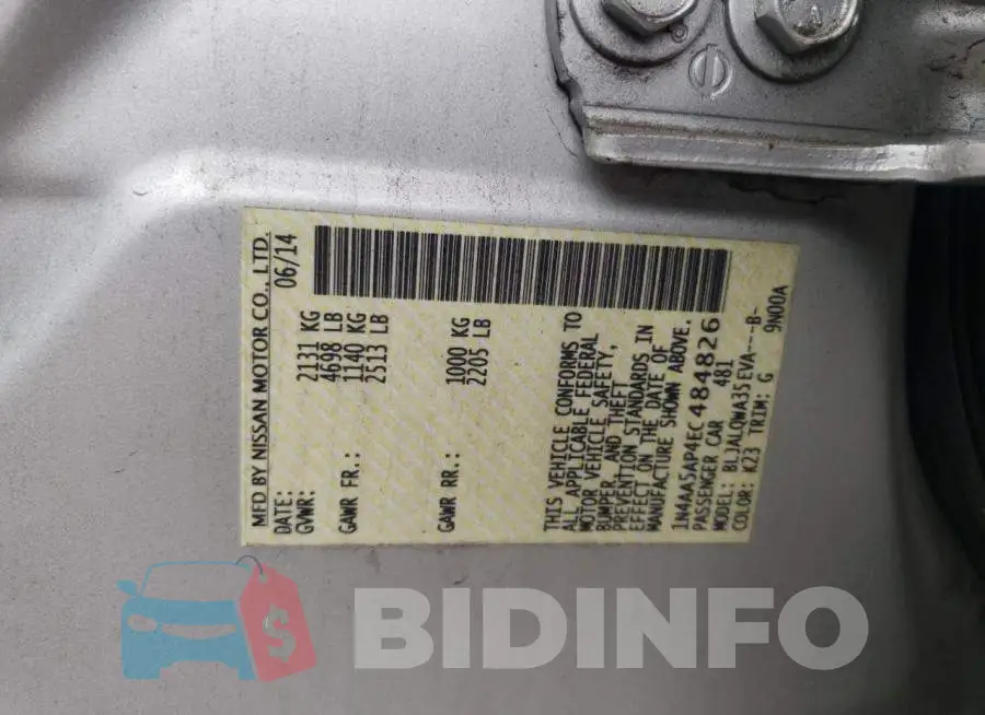 1N4AA5AP4EC484826 Photo# 13
