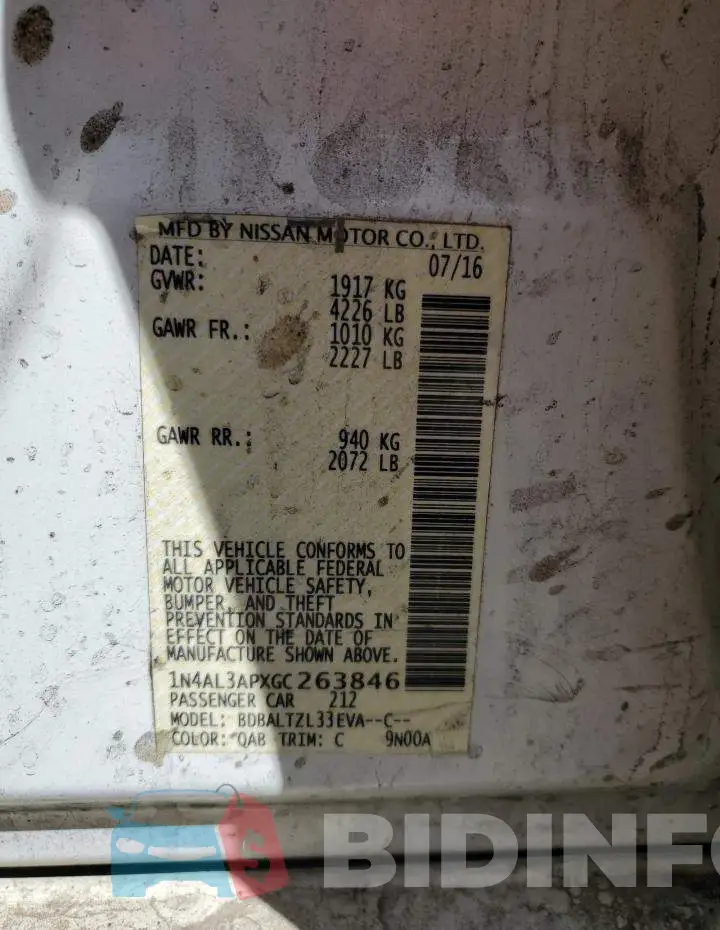 1N4AL3APXGC263846 Photo# 12