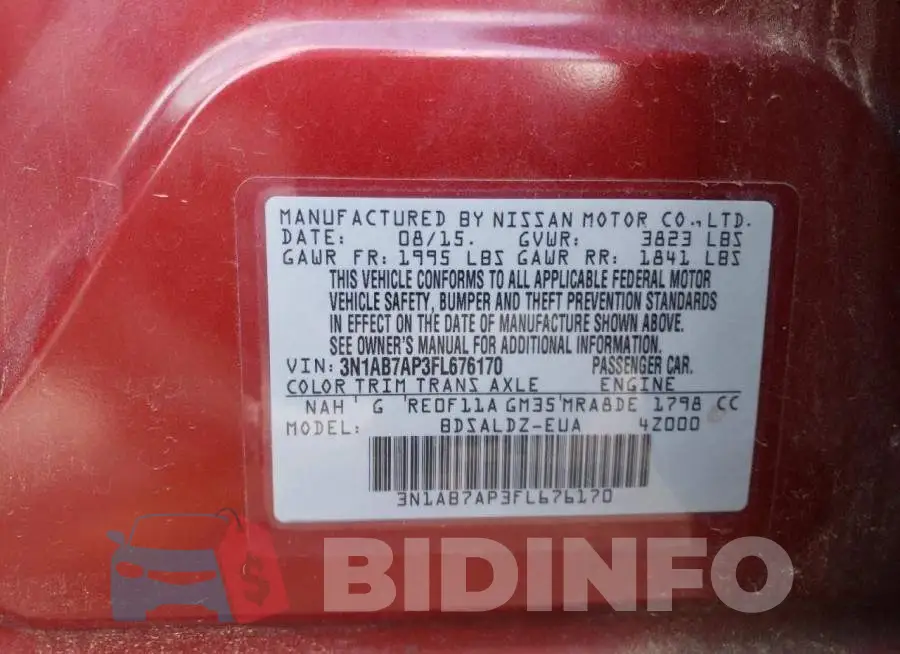3N1AB7AP3FL676170 Photo# 12