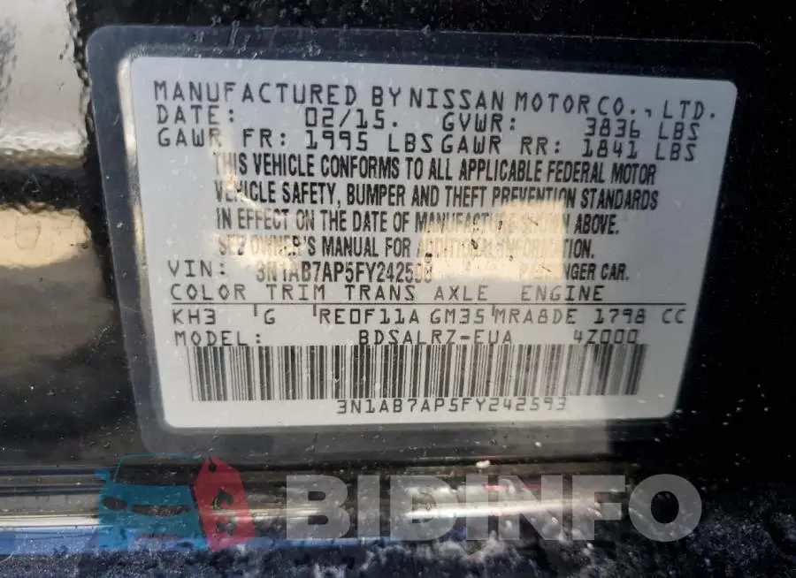 3N1AB7AP5FY242593 Photo# 12