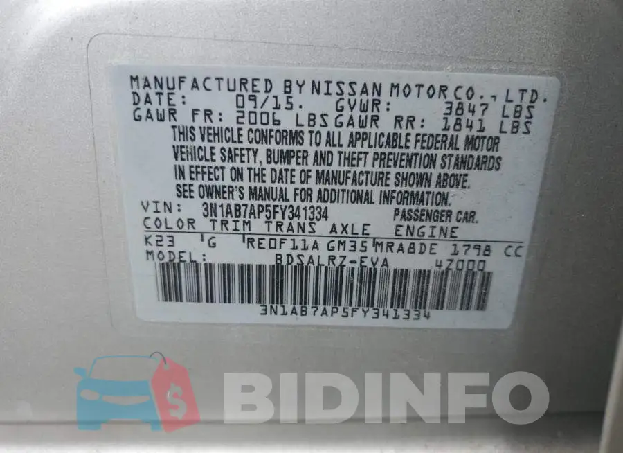3N1AB7AP5FY341334 Photo# 12