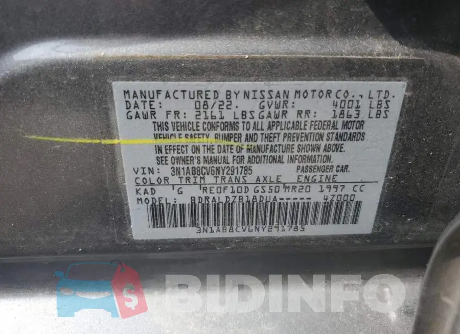 3N1AB8CV6NY291785 Photo# 12