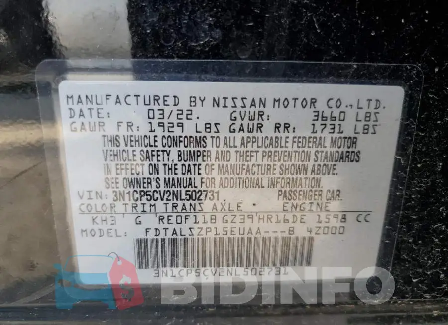 3N1CP5CV2NL502731 Photo# 13