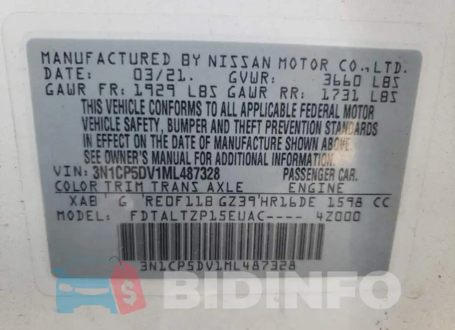 3N1CP5DV1ML487328 Photo# 12