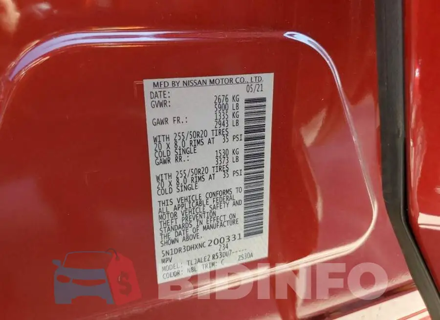 5N1DR3DHXNC200331 Photo# 13